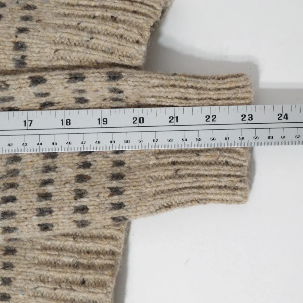 J.Crew Mens Donegal Stripe Turtleneck Sweater Merino Wool Size Small